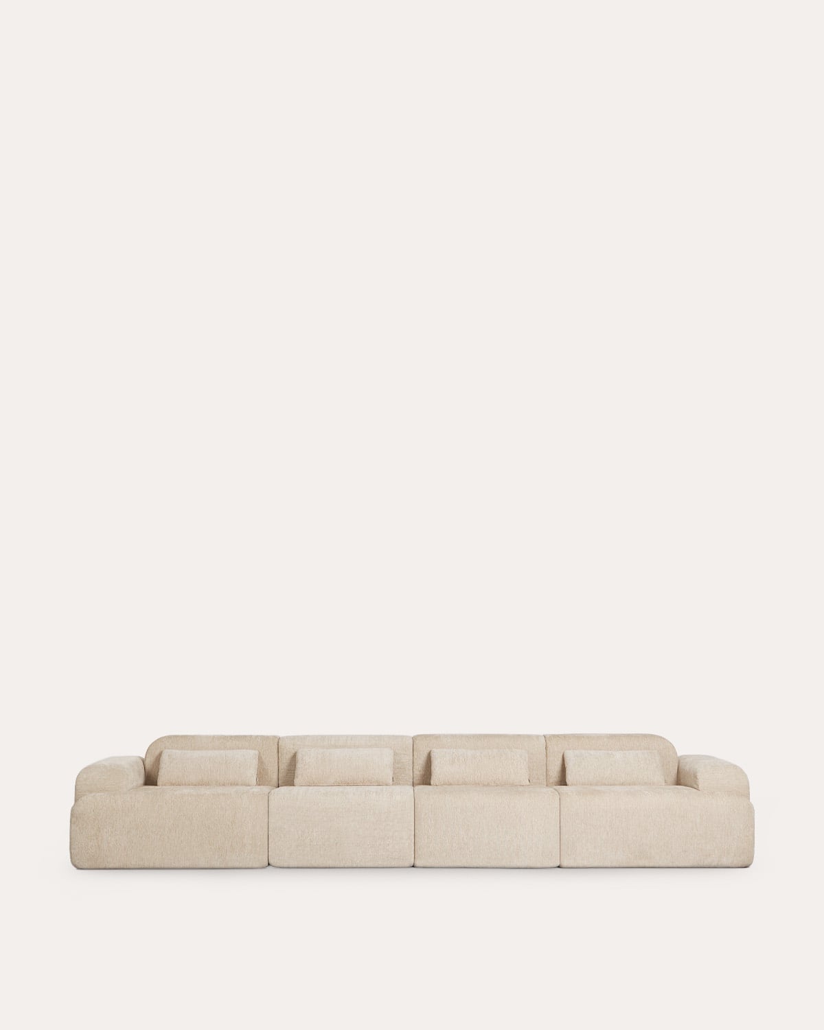 Set di Divani Modulari Confezionati Sottovuoto composto da 4 Pezzi, con 2 Moduli Angolari e 2 Moduli Centrali in Tessuto Rhys, immagine della galleria 1