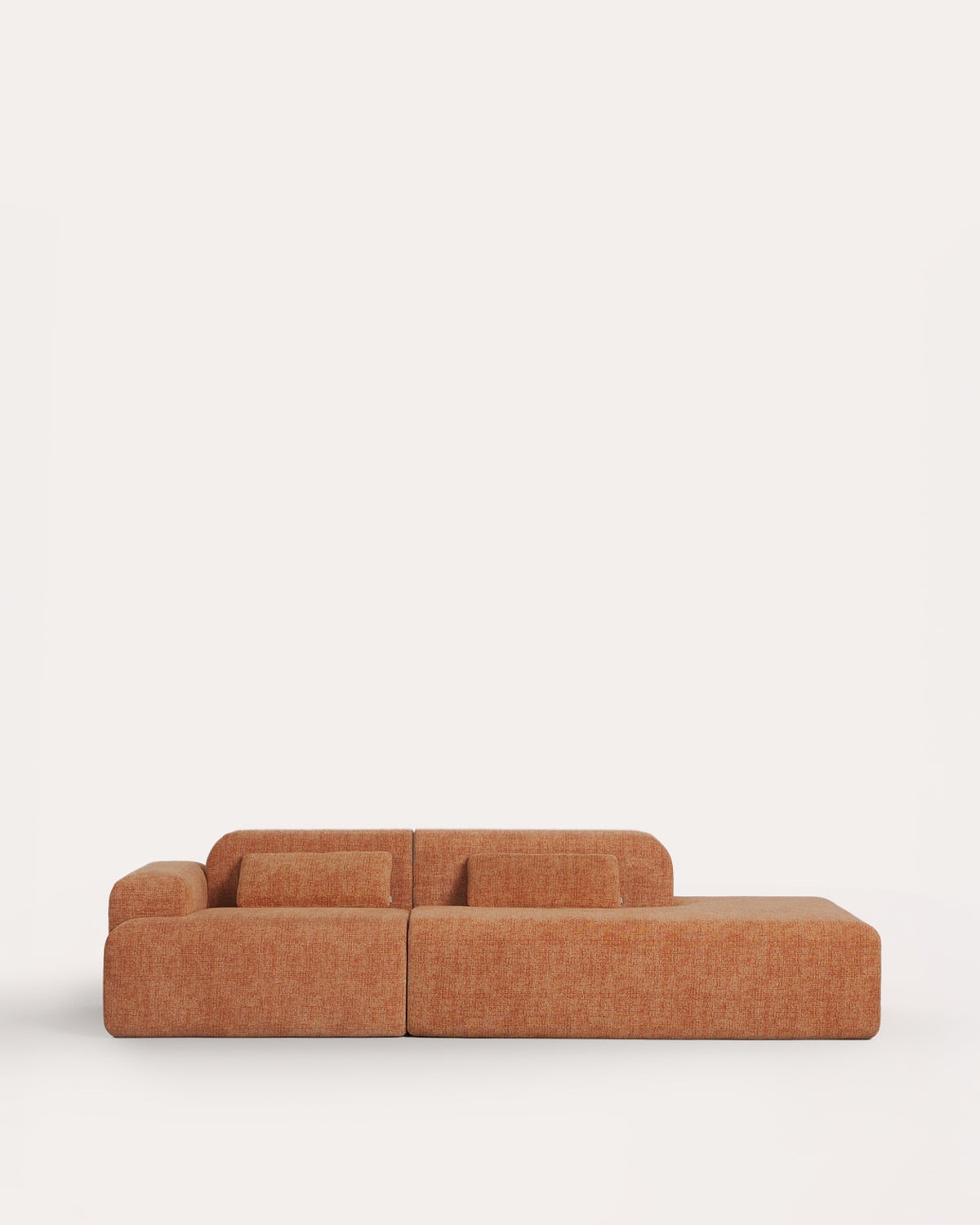 Divano Modulare a 2 Pezzi confezionato Sottovuoto con Modulo Chaise Longue e Modulo Angolare in Tessuto Rhys