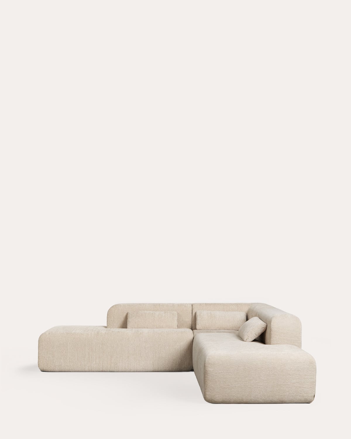 Divano Modulare a 3 Pezzi confezionato Sottovuoto con 2 Moduli Chaise Longue e Modulo Angolare in Tessuto Rhys, immagine della galleria 2