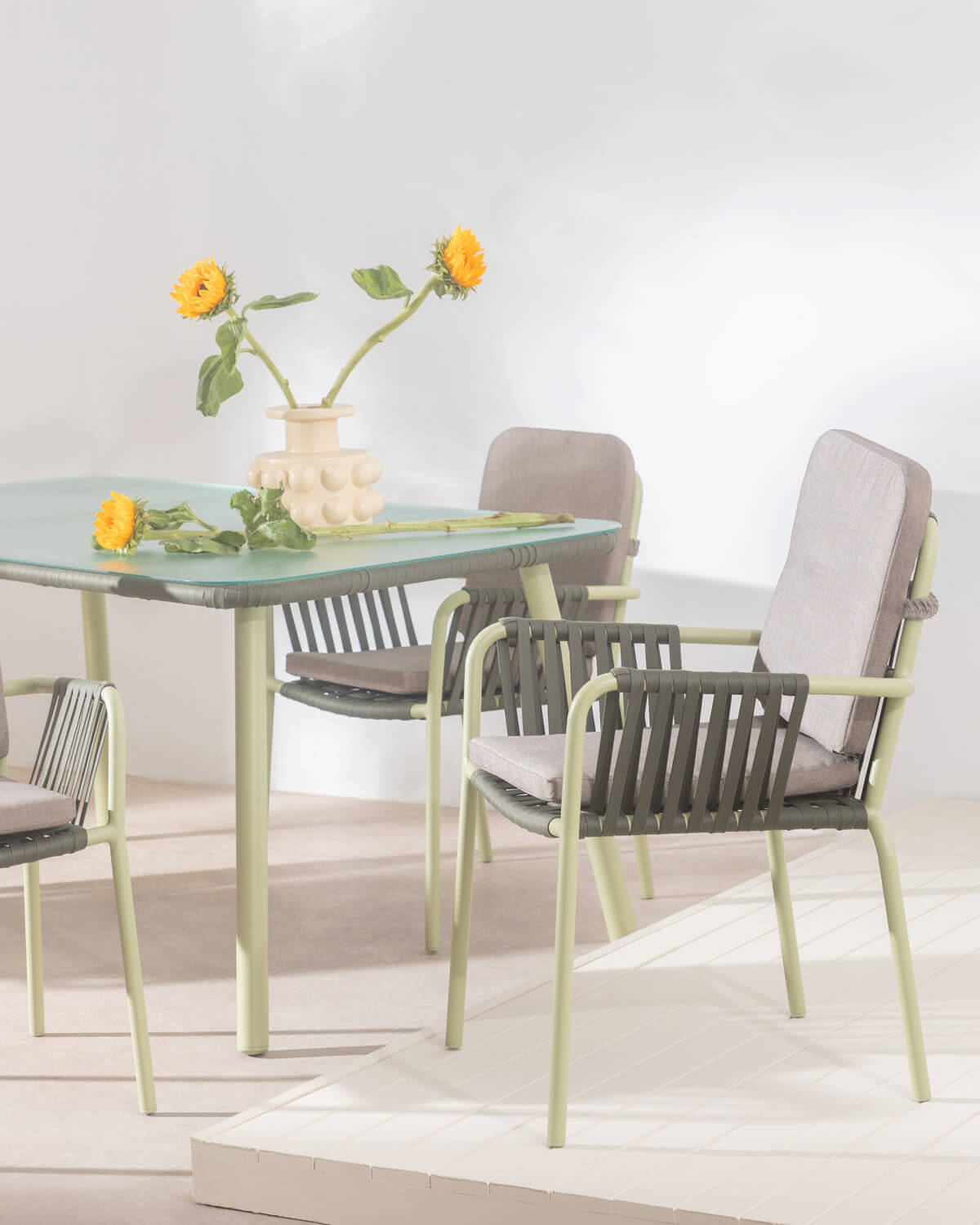 Sedia da Pranzo in Alluminio e Corda Drian , immagine della galleria 2