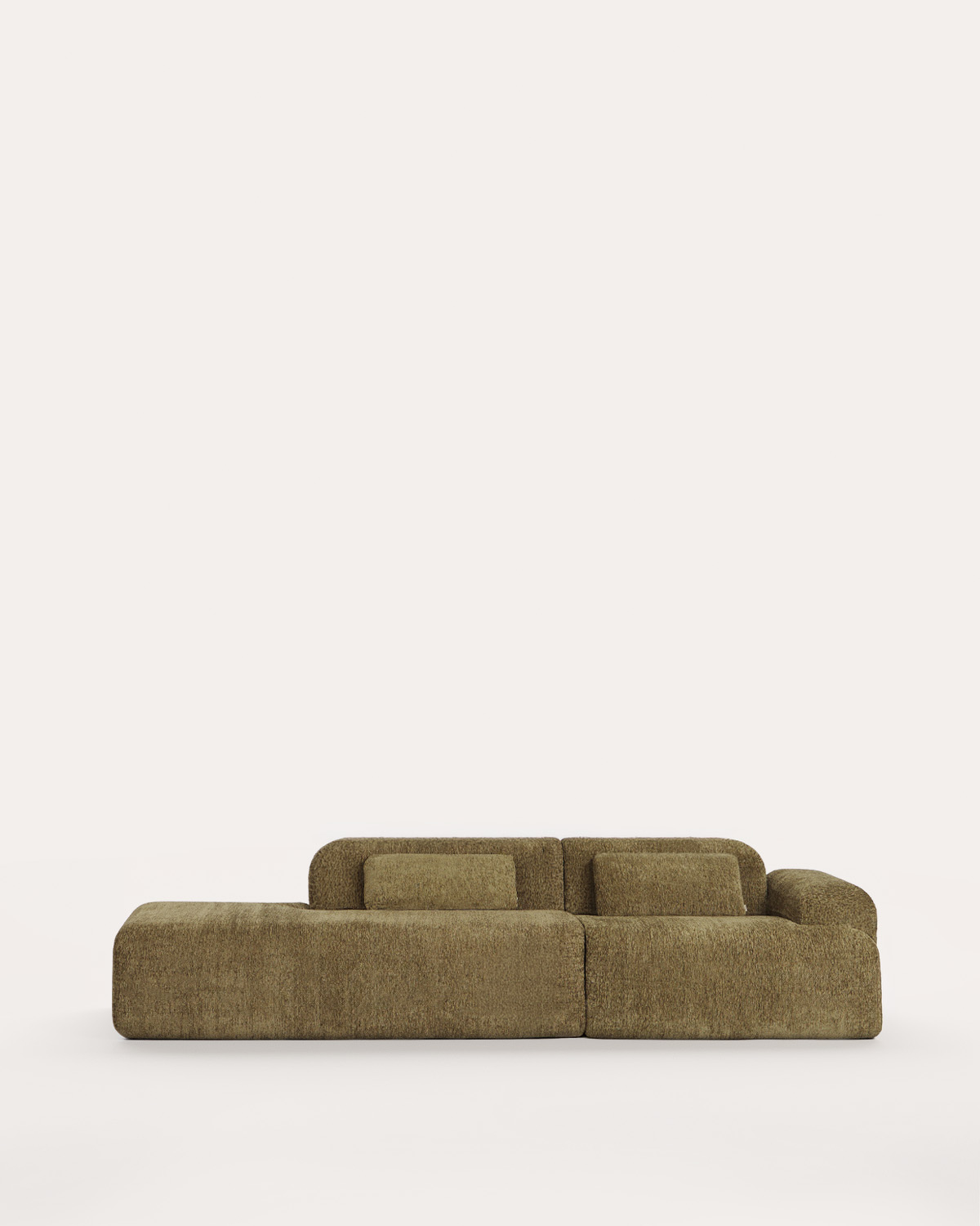 Divano Modulare a 2 Pezzi confezionato Sottovuoto con Modulo Chaise Longue e Modulo Angolare in Tessuto Rhys, immagine della galleria 1