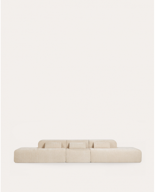 Divano Modulare a 3 Pezzi confezionato Sottovuoto con 2 Moduli Chaise Longue e Modulo Centrale in Tessuto Rhys