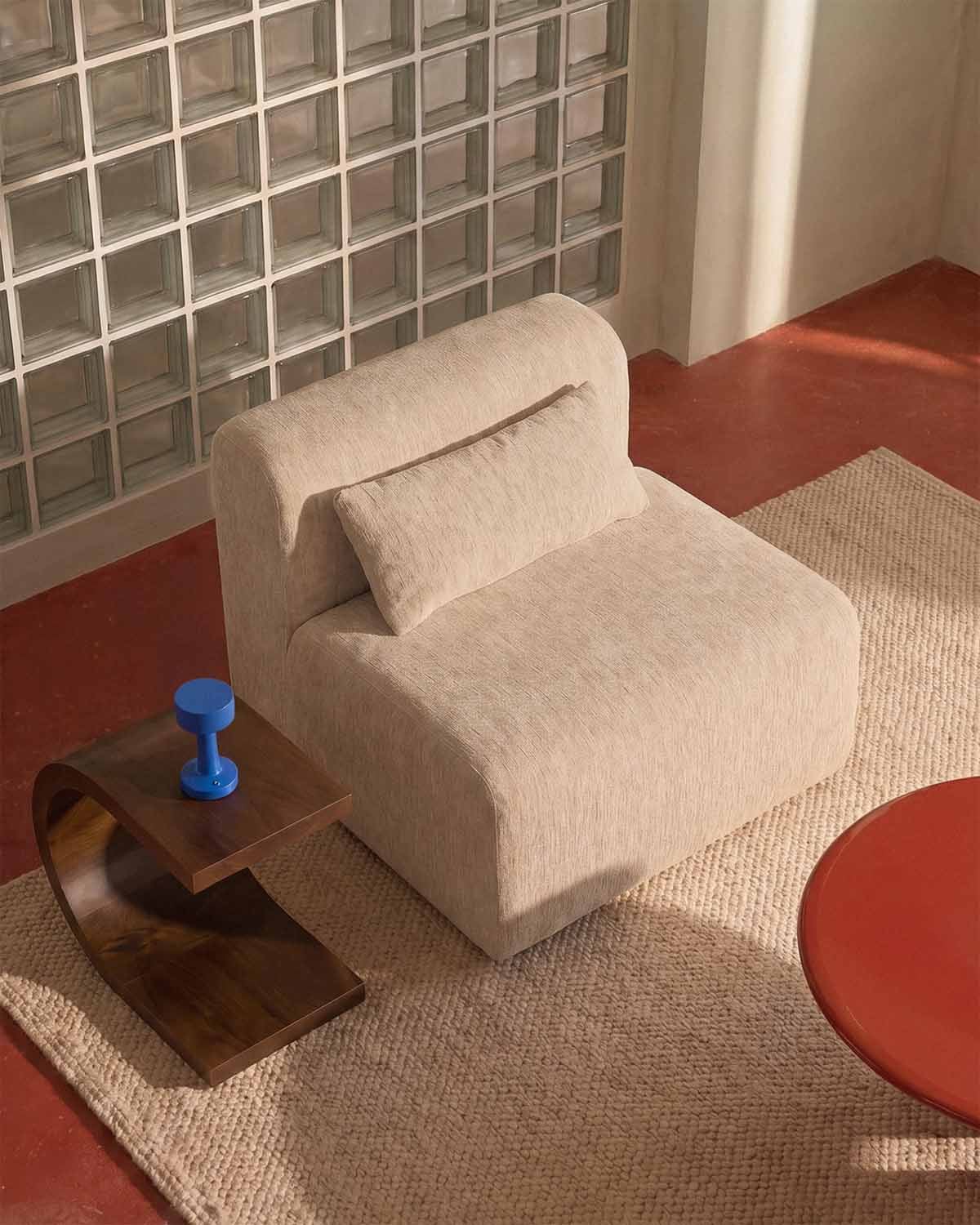 Modulo Centrale in Tessuto Sottovuoto per Divano Modulare Rhys, immagine della galleria 2