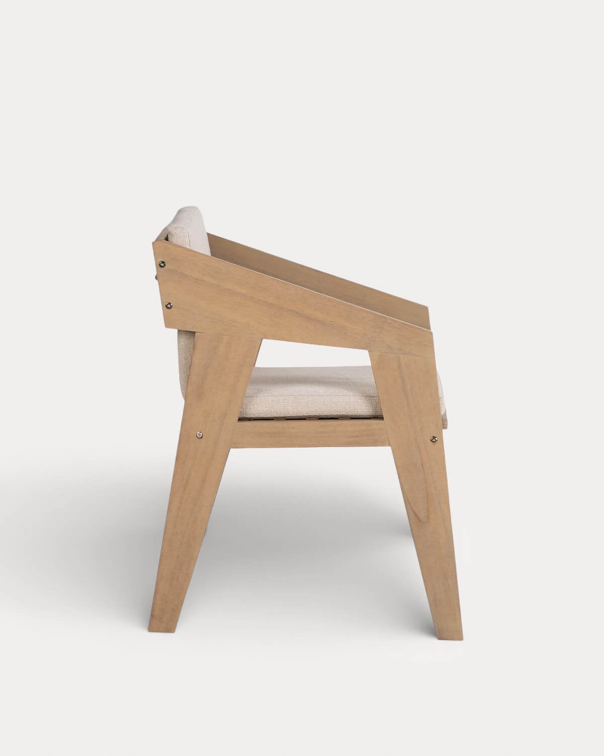 Sedia da esterno con braccioli in legno di acacia e tessuto Tanon, immagine della galleria 3