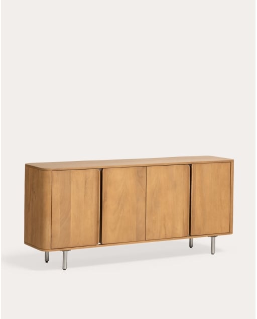 Credenza bassa con 4 ante 170x40 cm realizzata in legno di mango e metallo Mhuan - Legno di Mango