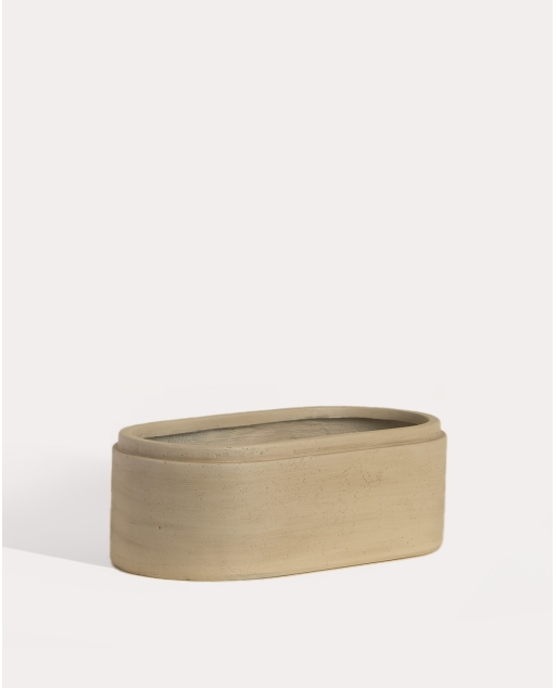 Vaso per piante ovale 45x23 cm in cemento Bieito