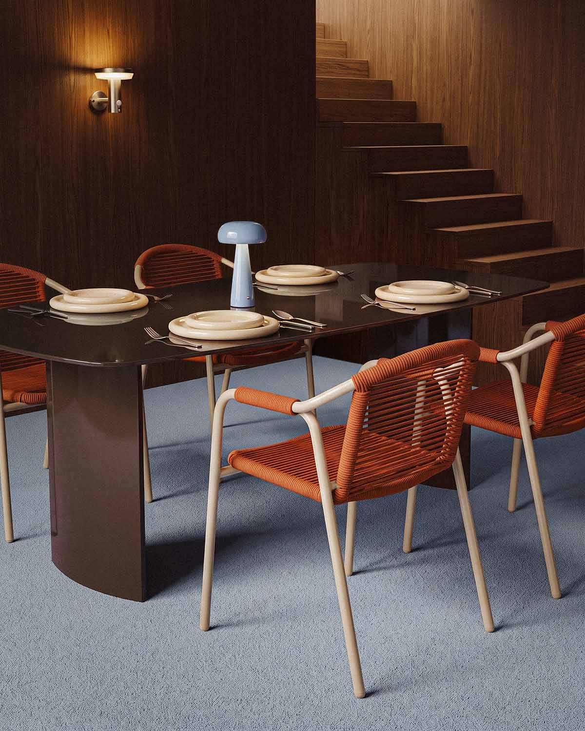 Sedia da pranzo in metallo e corda Murna, immagine della galleria 2