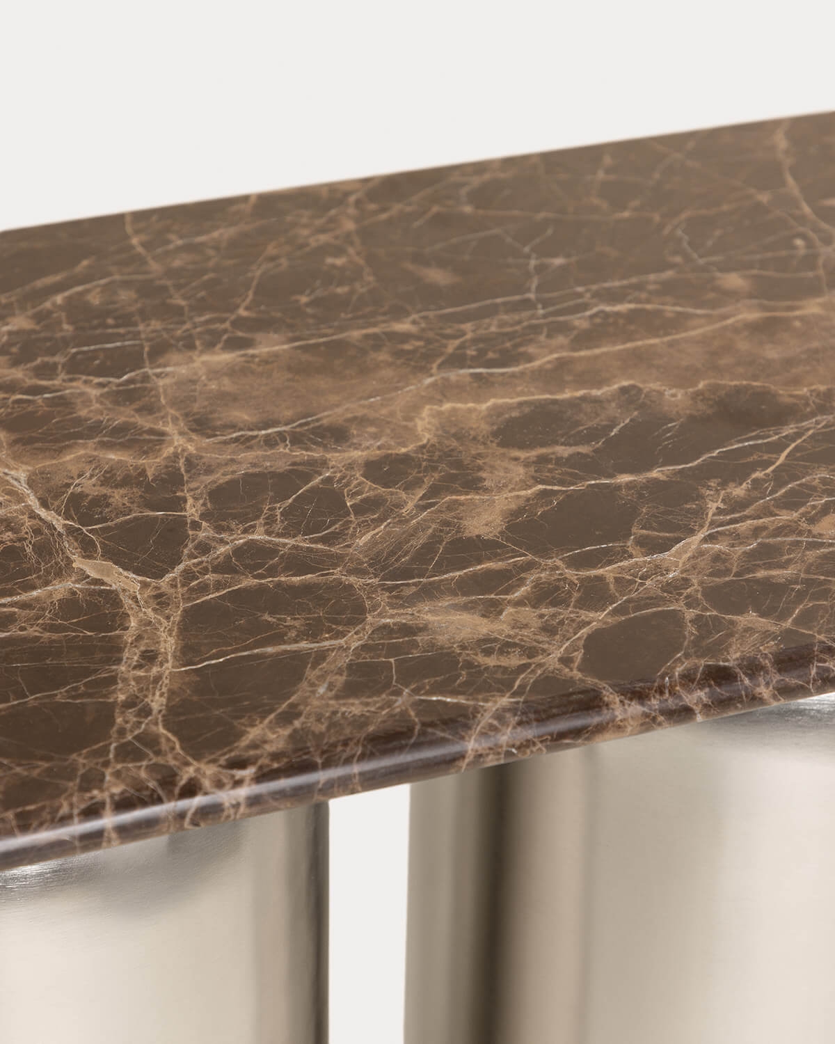 Consolle da ingresso rettangolare 140x40 cm in marmo e metallo Byden, immagine della galleria 6