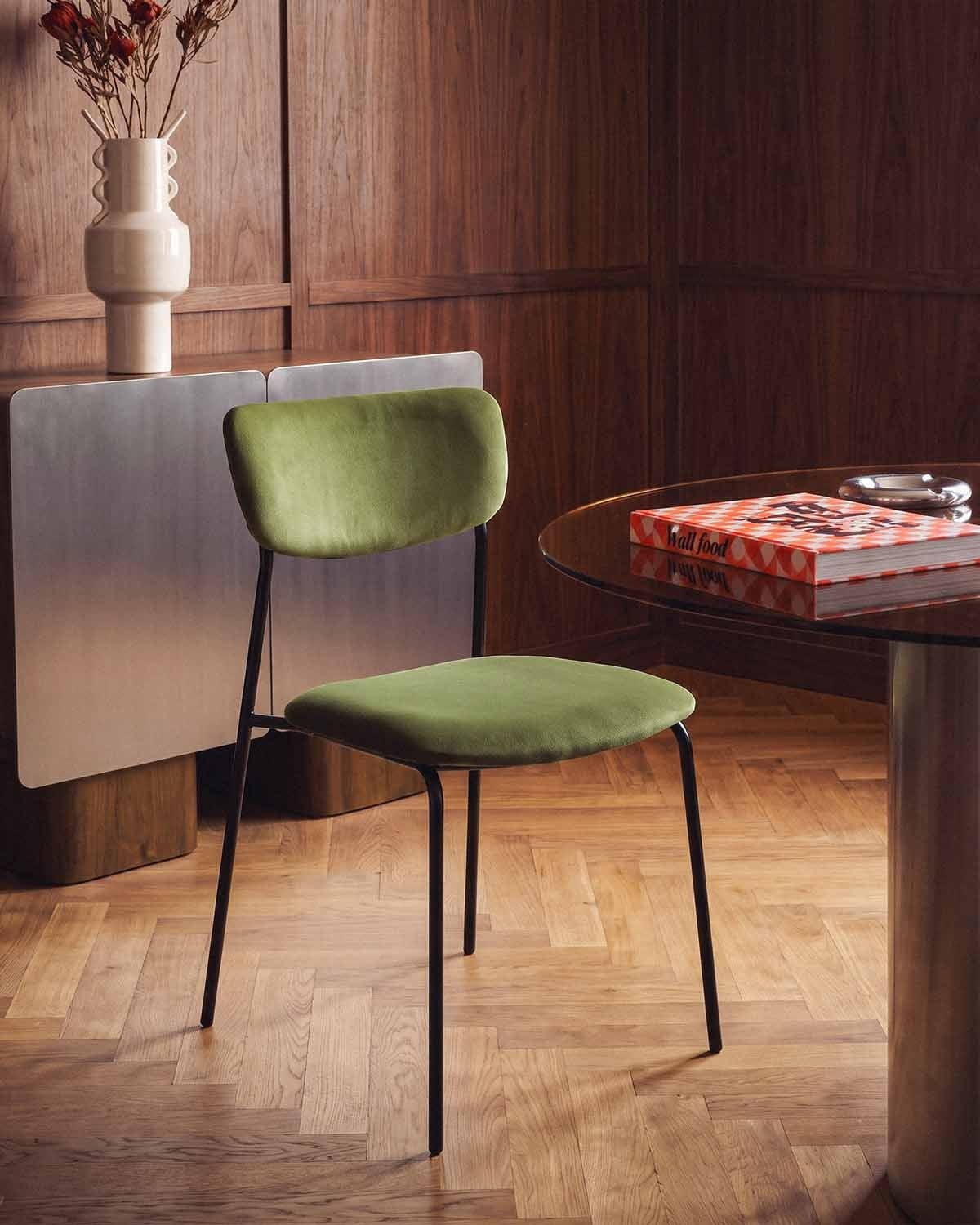 Set di 2 sedie da pranzo in metallo e velluto Morgan, immagine della galleria 2