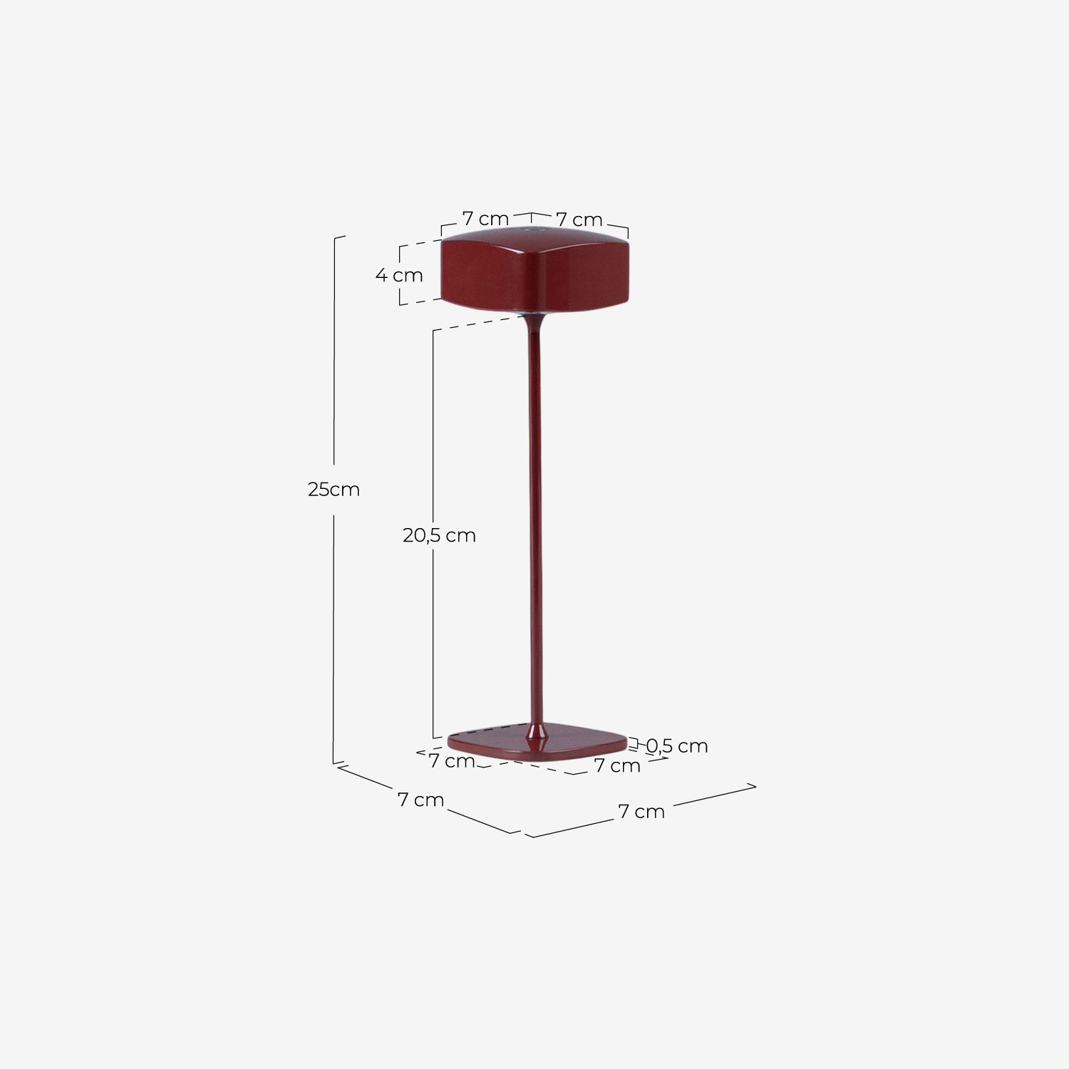 Lampada da tavolo LED dimmerabile senza fili per esterni Taluma, Misure