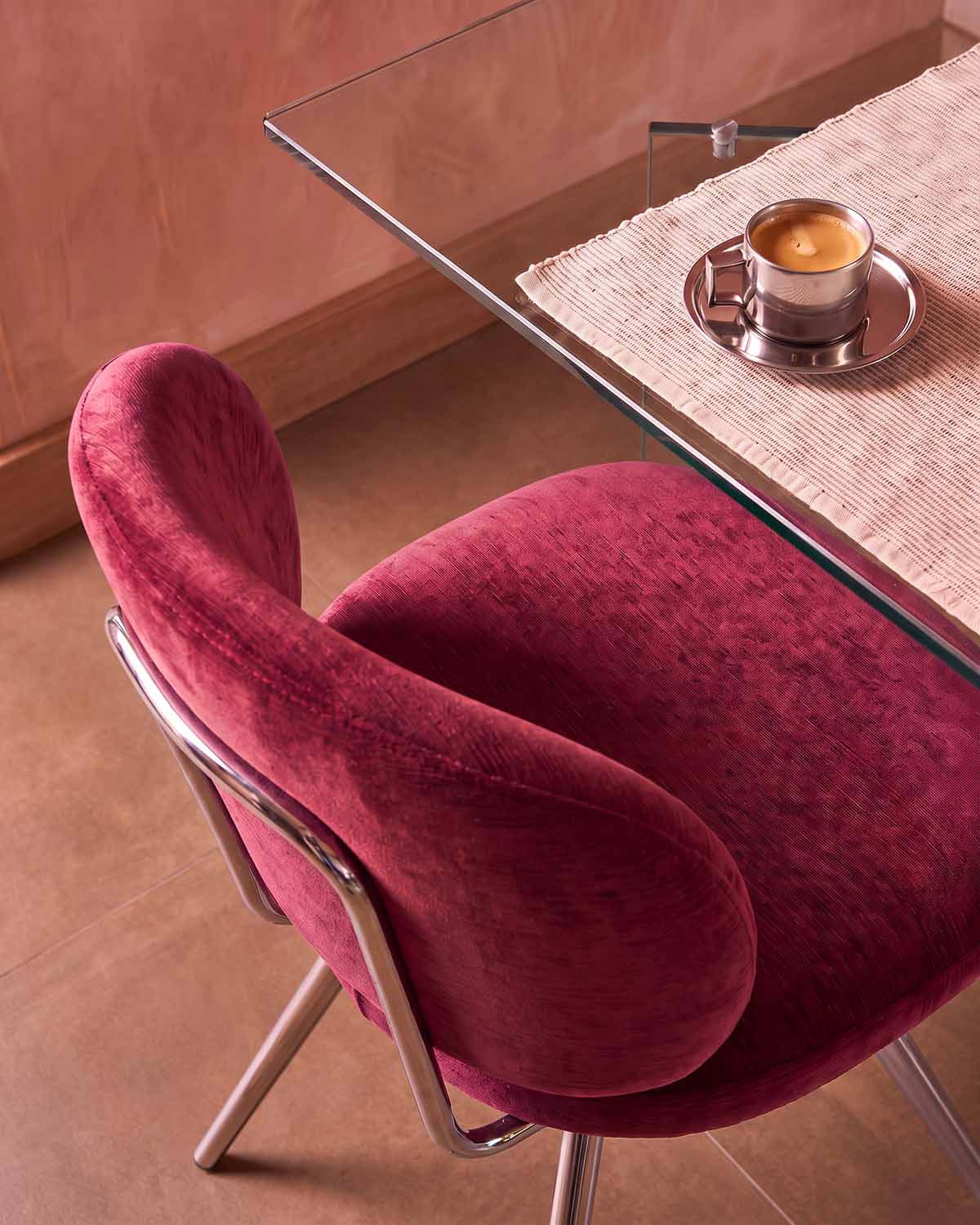 Sedia da pranzo in metallo e tessuto Mirabal, immagine della galleria 3