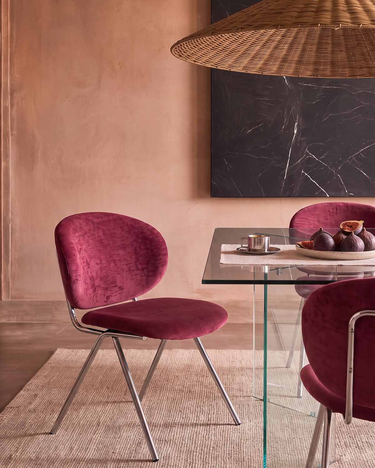 Sedia da pranzo in metallo e tessuto Mirabal, immagine della galleria 2