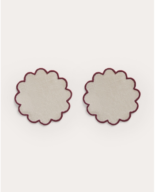 Set di 2 sottobicchieri rotondi Ø10 cm in tessuto Hestia