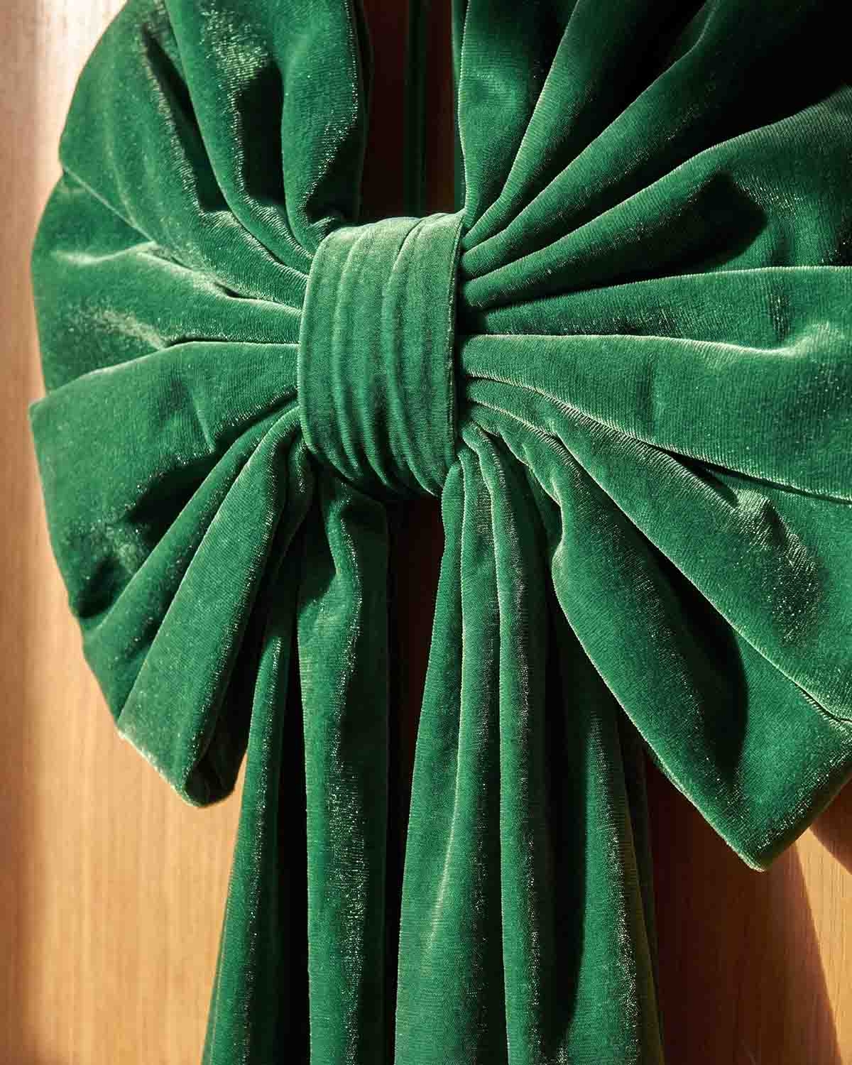 Fiocco decorativo natalizio 185x35 cm in tessuto Aisen, immagine della galleria 3