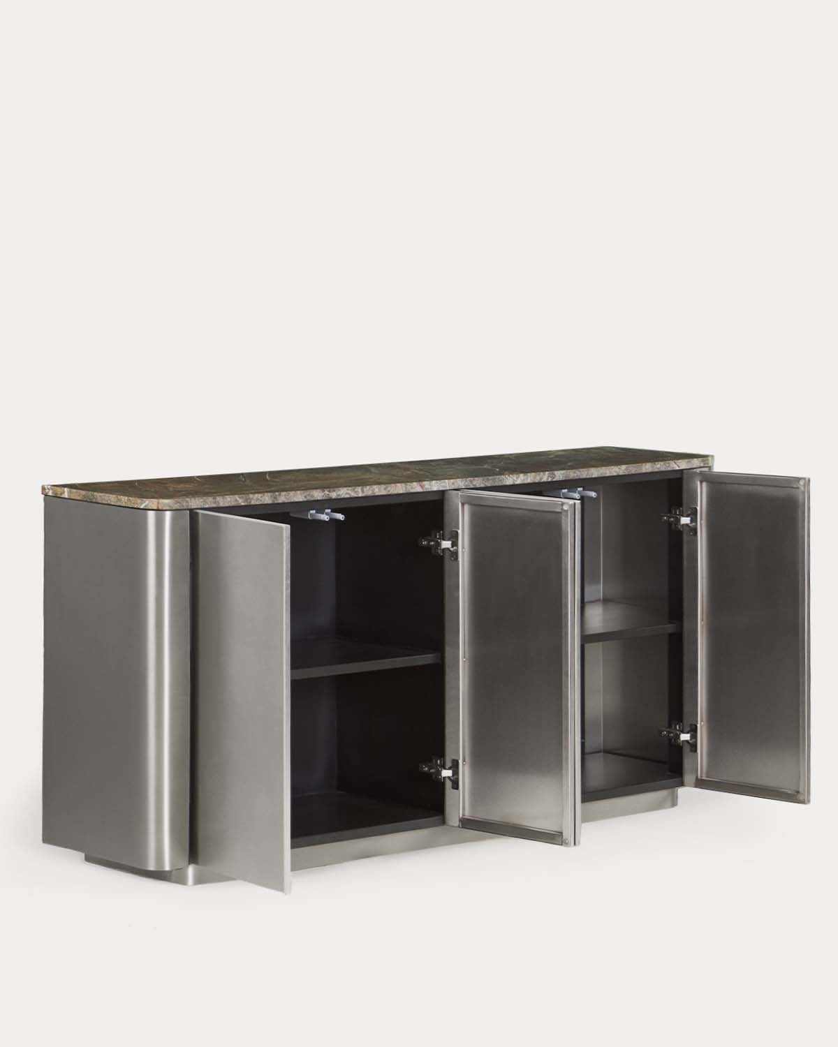 Credenza bassa con 4 ante 160x40 cm in marmo e metallo Ulfhild, immagine della galleria 2
