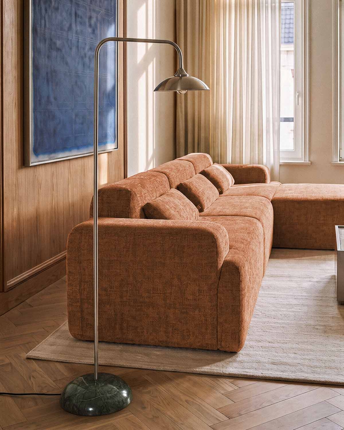 Lampada da terra in marmo e metallo Nesy, immagine della galleria 2
