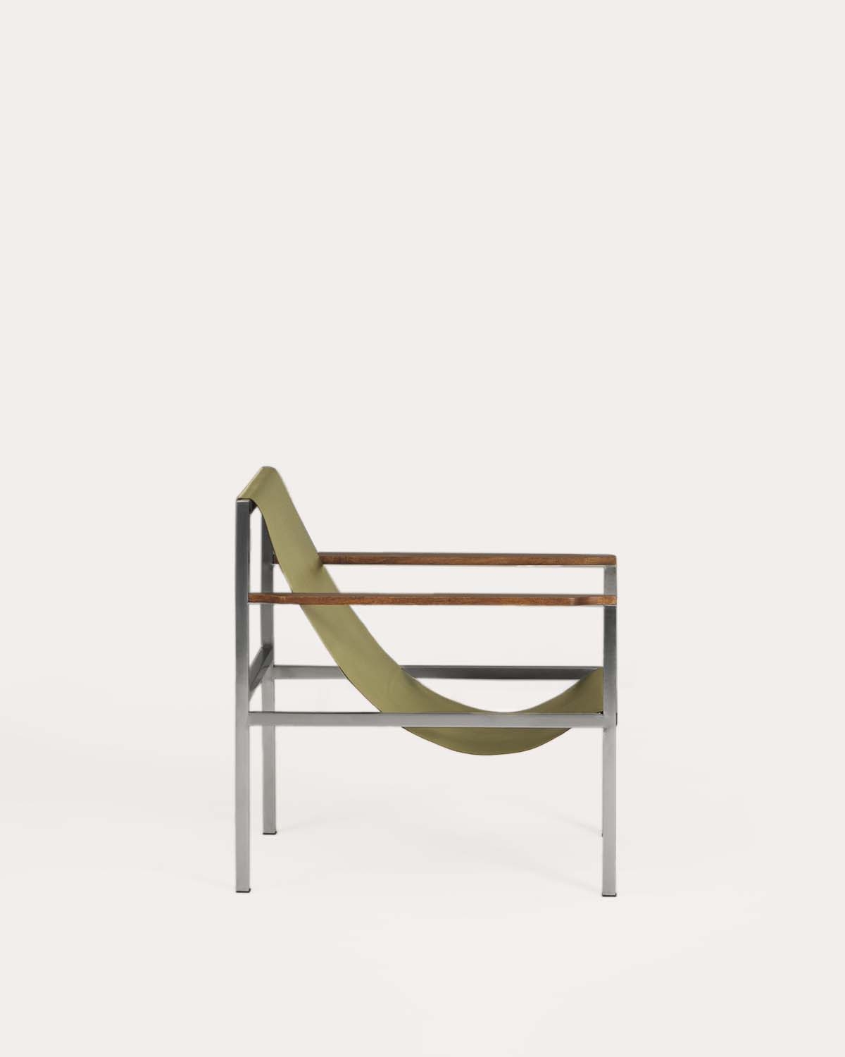 Poltrona in pelle e metallo Blyso, immagine della galleria 2
