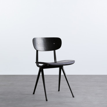 Sedia da Pranzo in Legno e Acciaio Scuola - themasie.com