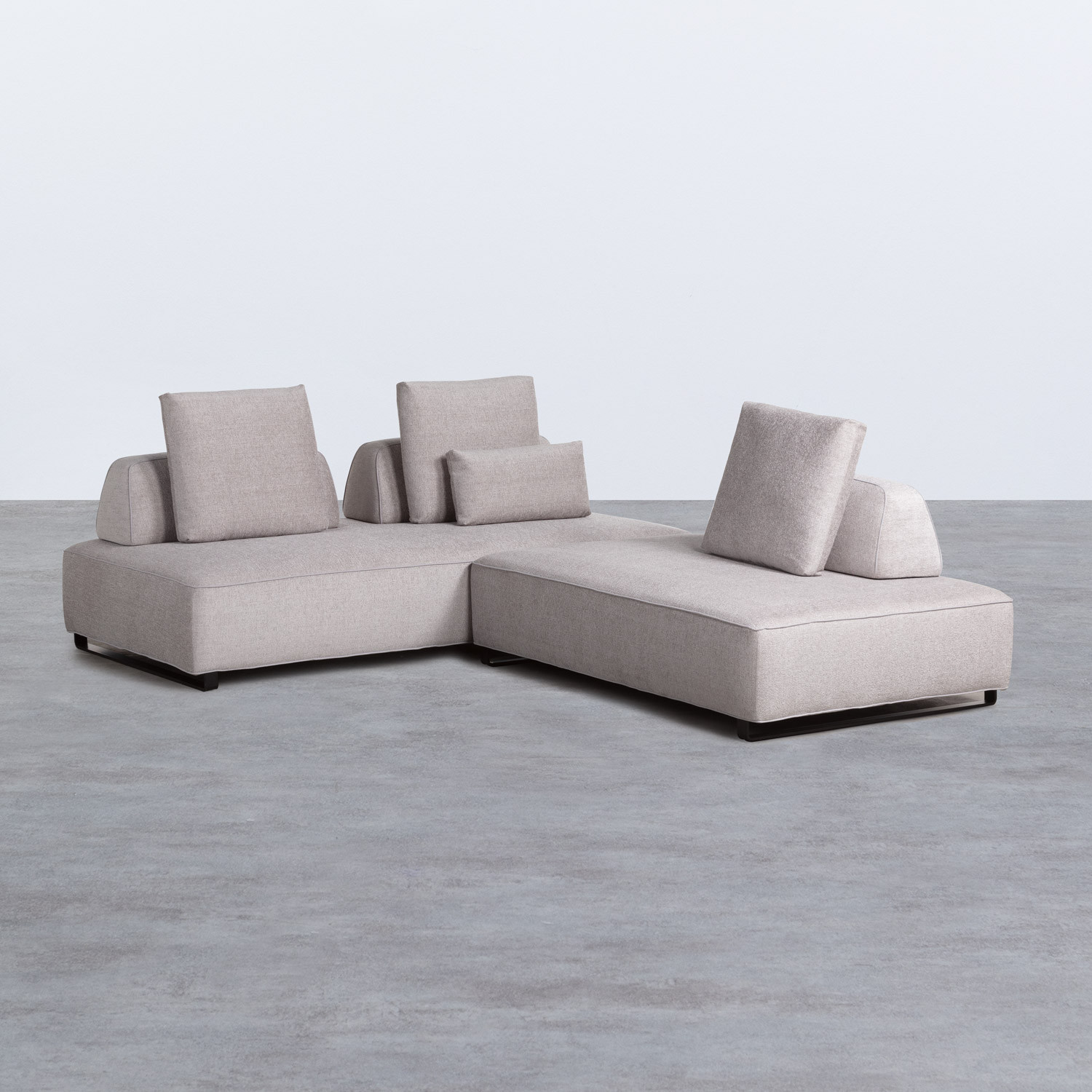 Divano Chaise Longue a Destra 4 Posti in Tessuto Vogle