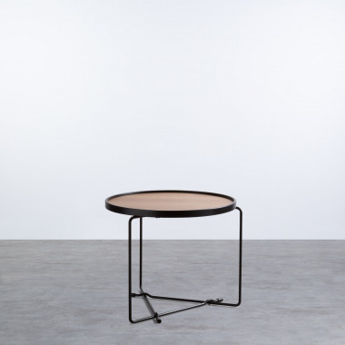 Tavolino da Caffé Rotondo in MDF e Metallo (Ø59 cm) Tempo