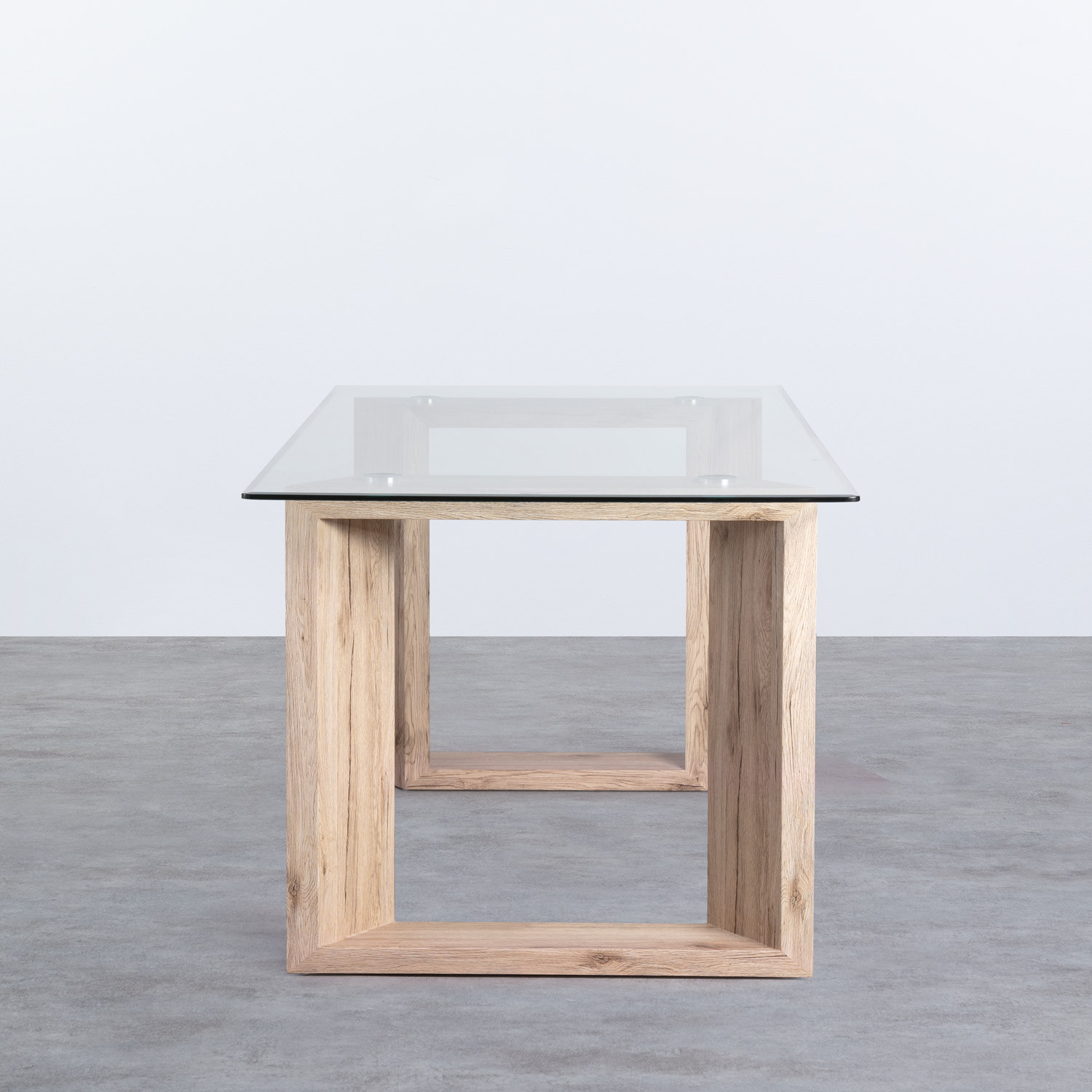 Tavolo da Pranzo Rettangolare in MDF e Cristallo (160x90 cm) Vetro, immagine della galleria 2