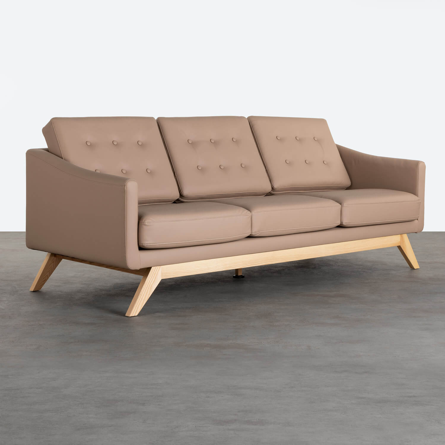 Sofá de 3 Lugares em Couro sintético Abassi