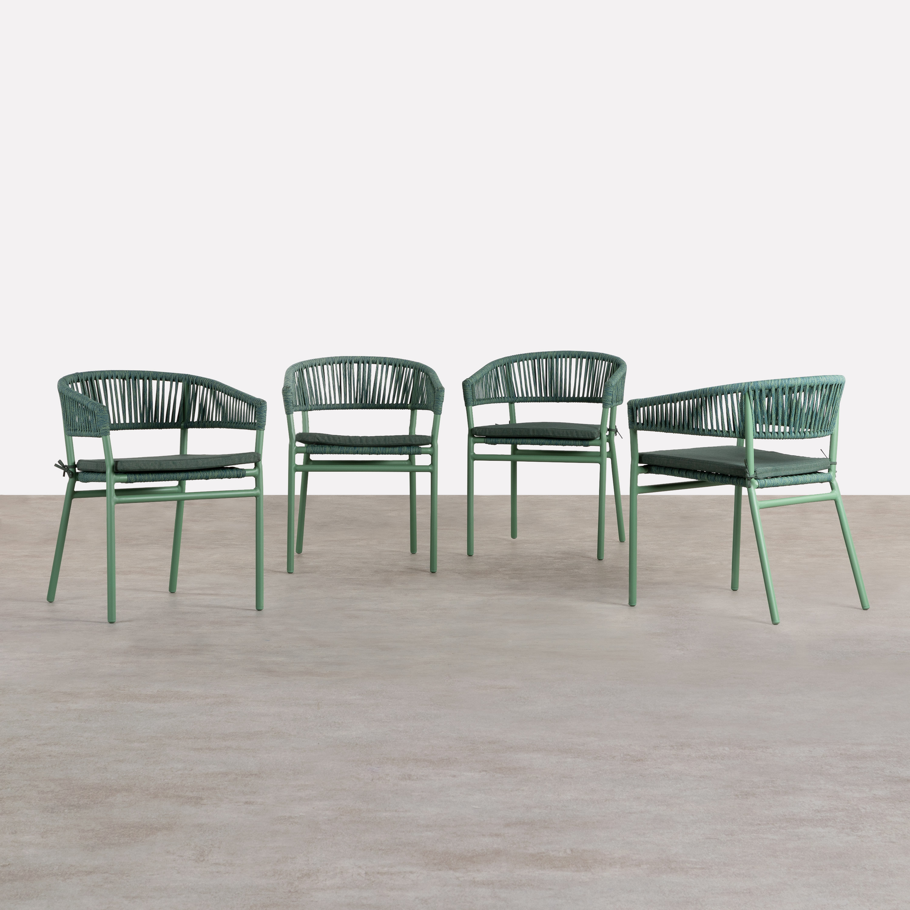 Pack 4 Cadeiras com Apoio de Braços em Alumínio e Corda Keila, imagem de galeria 1899289