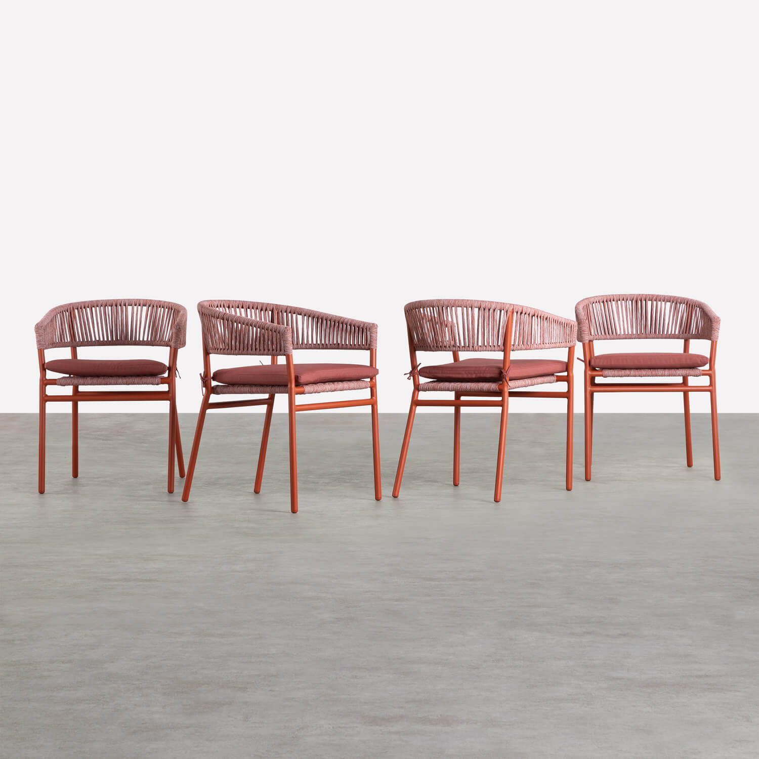 Pack 4 Cadeiras com Apoio de Braços em Alumínio e Corda Keila, imagem de galeria 1904334