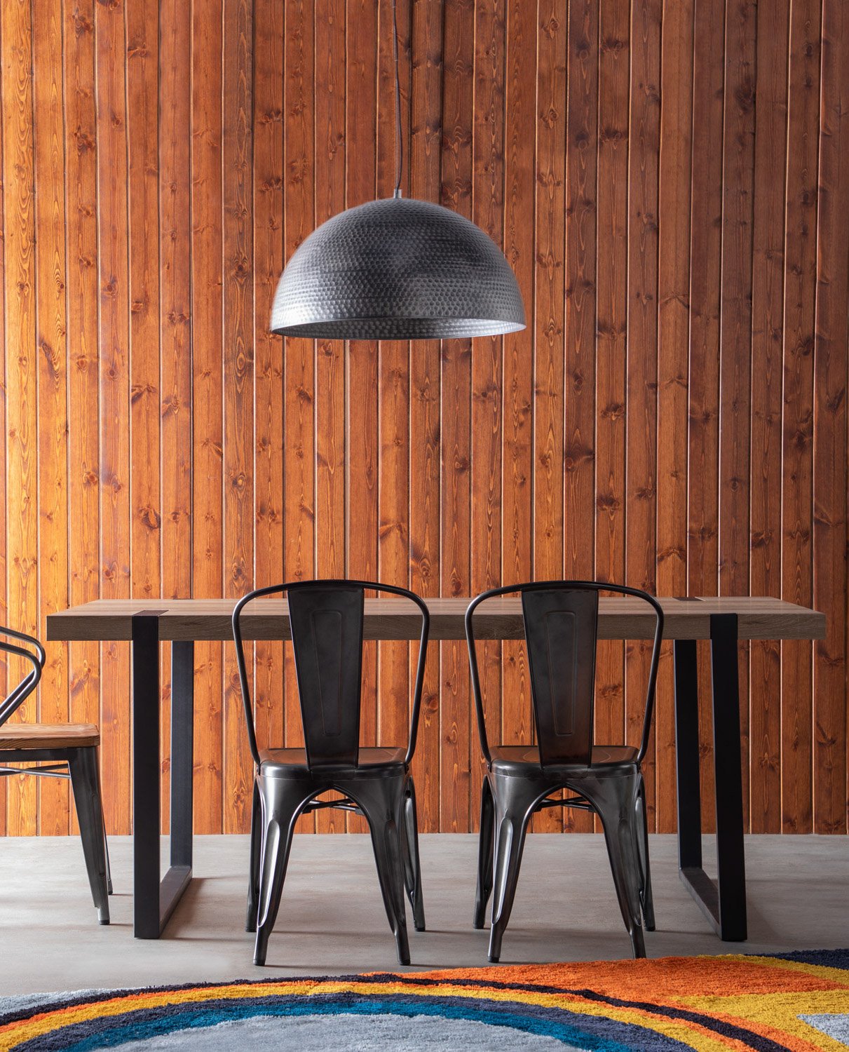 Mesa de jantar retangular de madeira e metal (180x90 cm) Etret, imagem de galeria 2