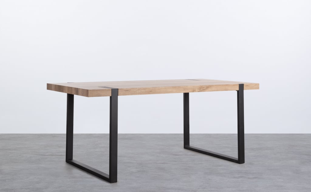 Mesa de jantar retangular de madeira e metal (180x90 cm) Etret
