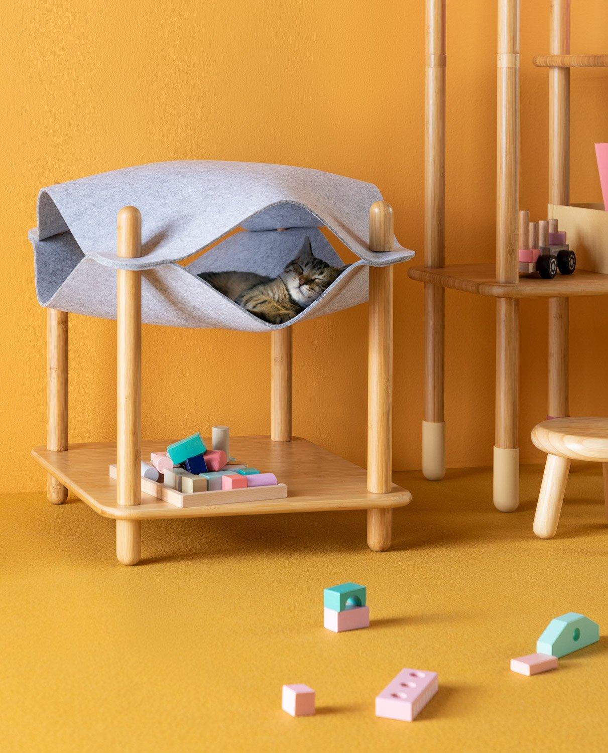Casa para Gatos em Bambú e Tecido Piy , imagem de galeria 2