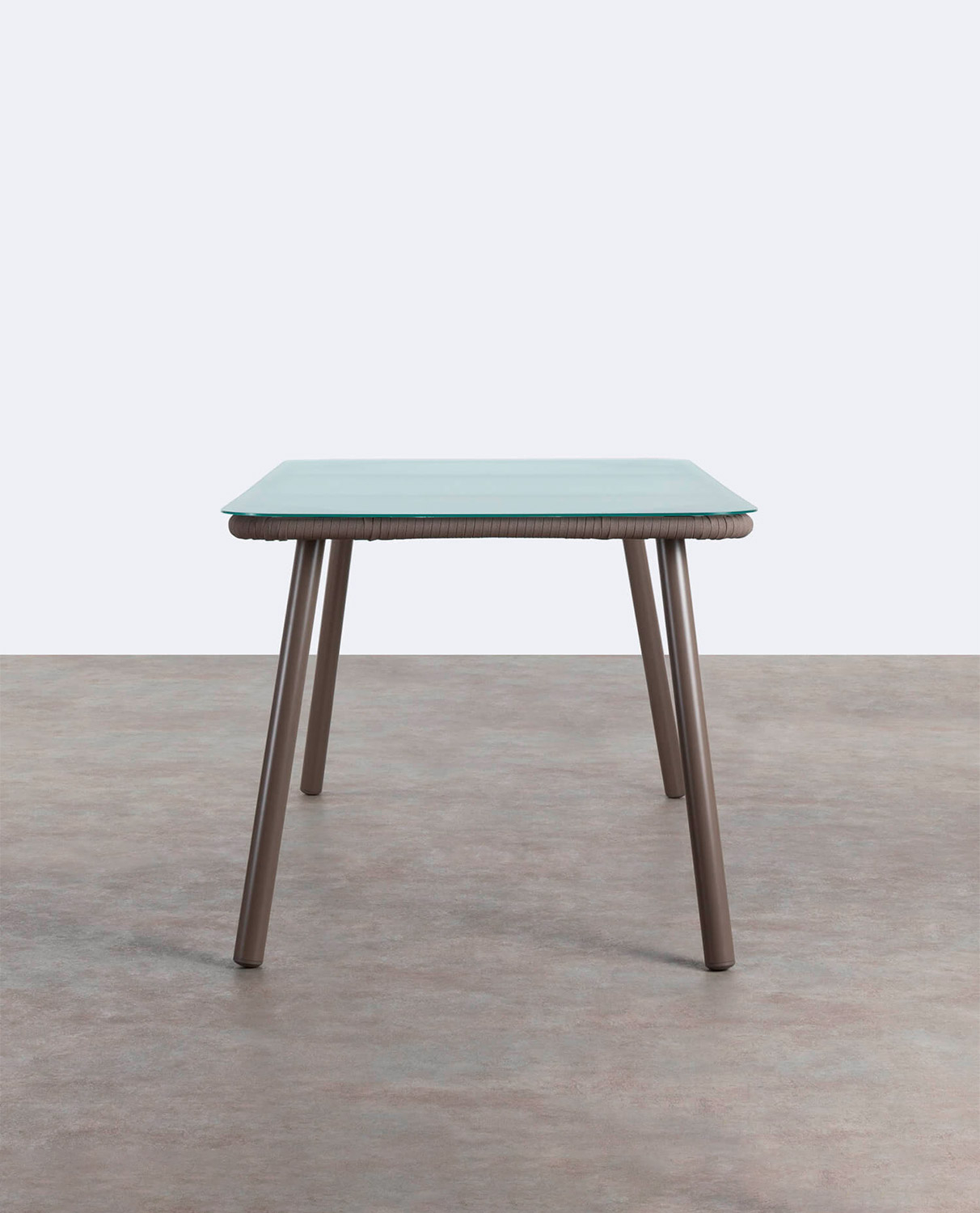 Mesa de Jantar Rectangular de Alumínio e Vidro (160x90 cm) Drian, imagem de galeria 2