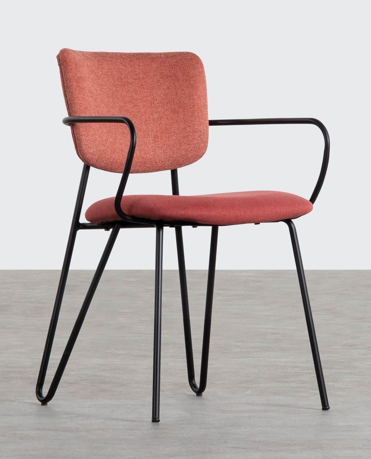 Cadeira de Jantar com Apoio de Braços em Metal e Tecido Zoei , imagem de galeria 1