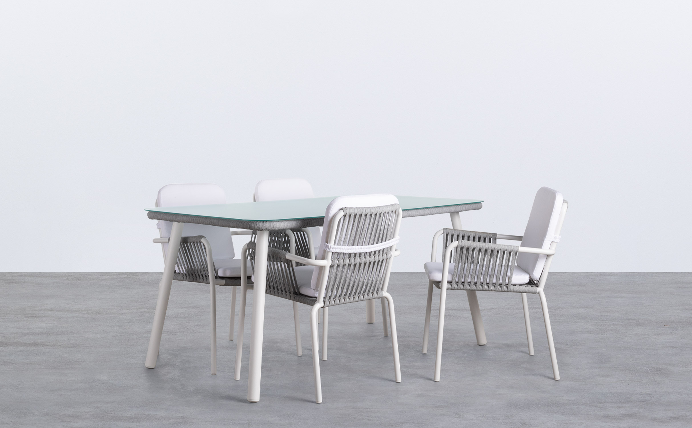 Conjunto de Mesa em Alumínio e 4 Cadeiras de Exterior Drian, imagem de galeria 1