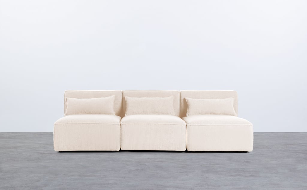 Sofá Modular 3 peças em Tecido Bouclé Kilhe
