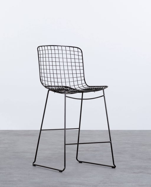 Banco Alta de Metal (66 cm) Encosto Alto Aras - Preto