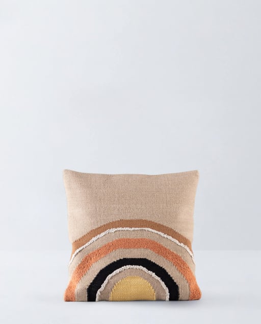 Almofada Quadrada em Lã e Algodão (50x50 cm) Arco-Iris