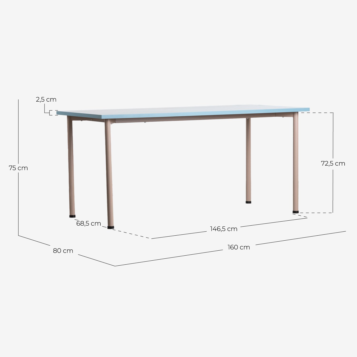 Mesa WORK rectangular 160x80 cm - Material escolar