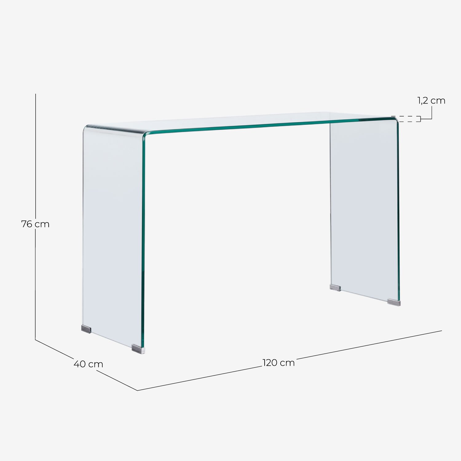 Consola de Vidro Temperado (120x40 cm) Gress, Medidas