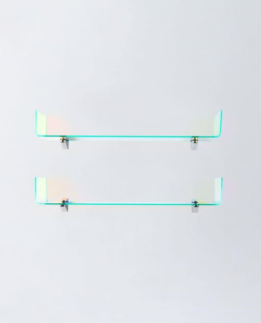 Conjunto de 2 Estantes de Parede em Vidro Curvo Iris