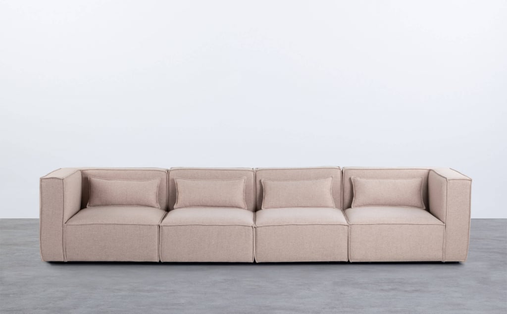 Sofá Modular de 4 Peças com 2 Módulos de Canto em Tecido Kilhe