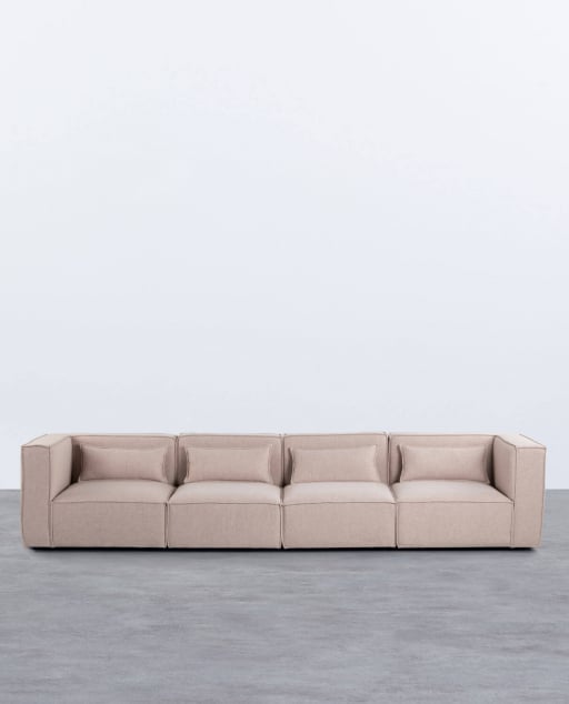 Sofá Modular de 4 Peças com 2 Módulos de Canto em Tecido Kilhe