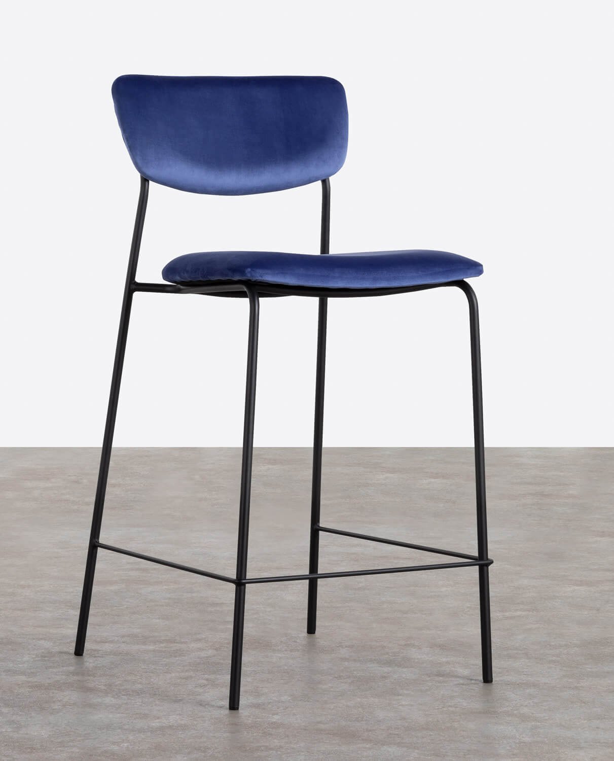 Pack 2 Bancos Altos em Metal e Veludo (70 cm) Morgan, imagem de galeria 1