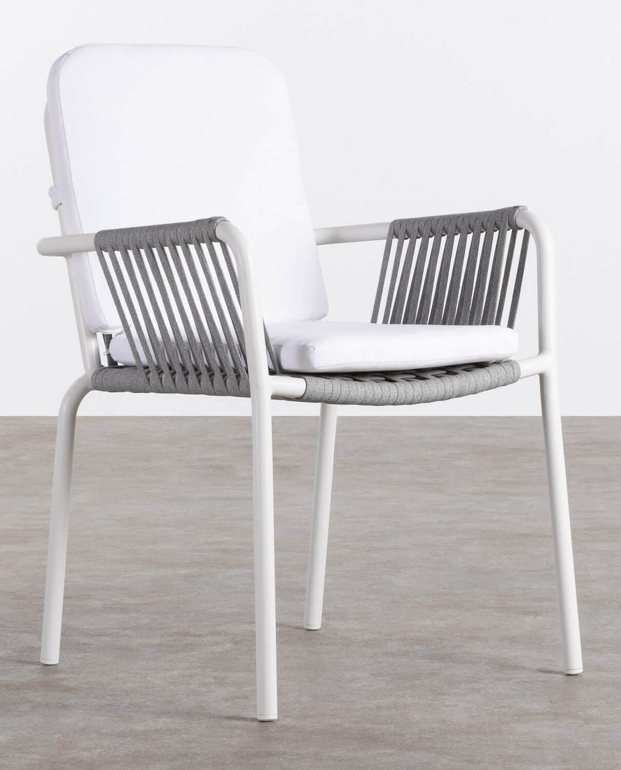 Pack 4 Cadeiras de Jantar com Apoios de Braços em Alumínio e Corda Drian, imagem de galeria 1