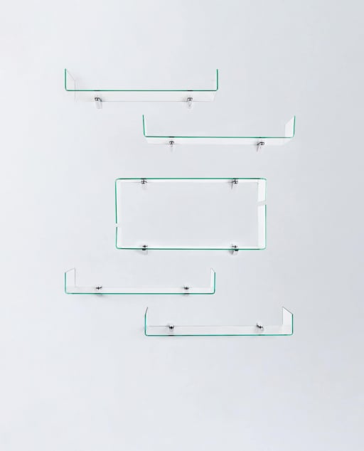 Conjunto de Estantes de Parede em Vidro Curvo Iris