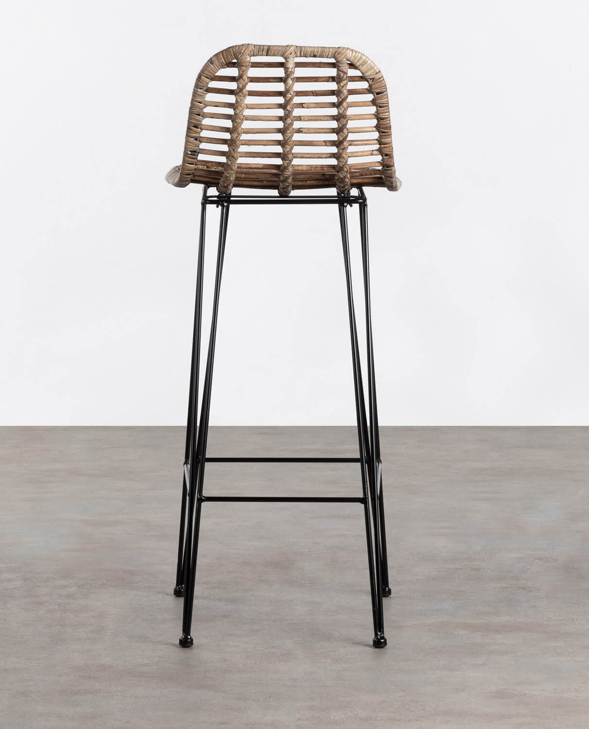 Pack 2 Bancos Altos em Rotim Natural e Metal (78 cm) New Aire, imagem de galeria 3055870