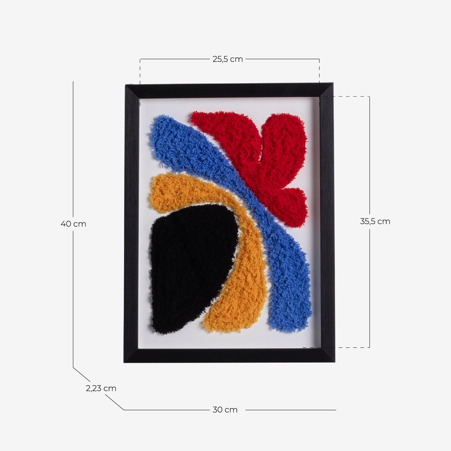 Quadro Decorativo com Textura Têxtil (40x30 cm) Hazia, Medidas