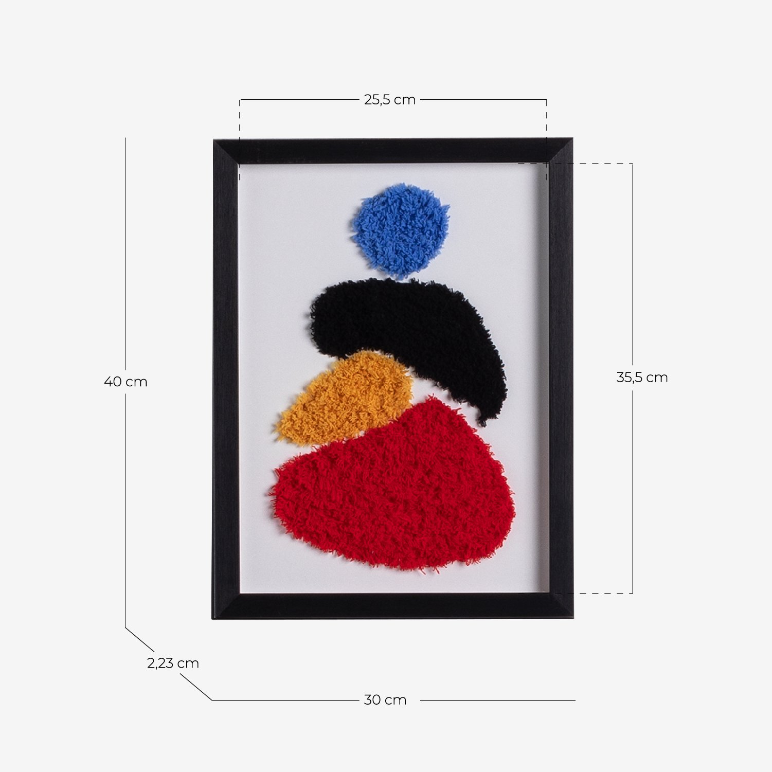 Quadro Decorativo com Textura Têxtil (40x30 cm) Zane, Medidas