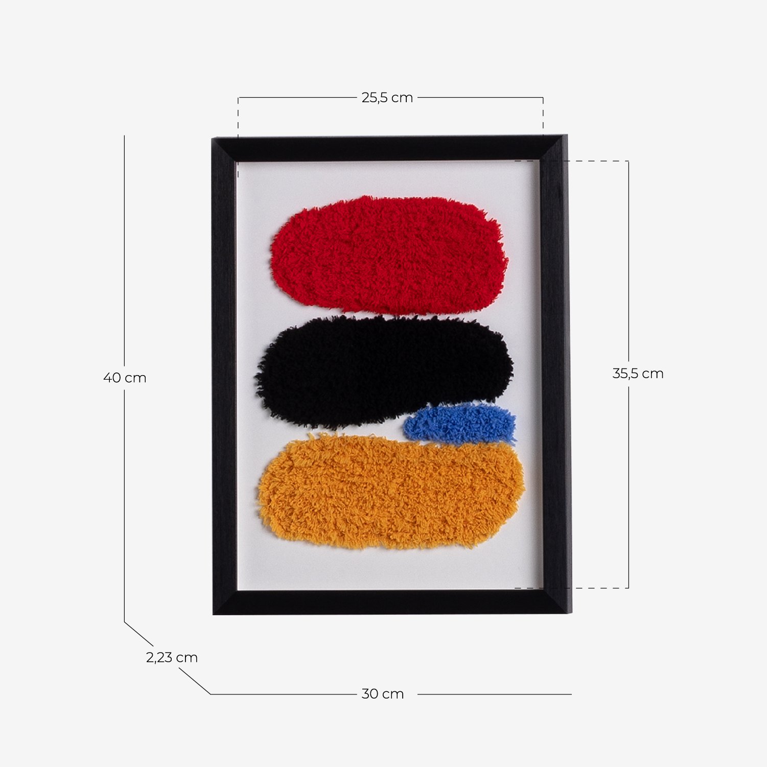 Pintura Decorativa com Textura Têxtil (40x30 cm) Zaen, Medidas