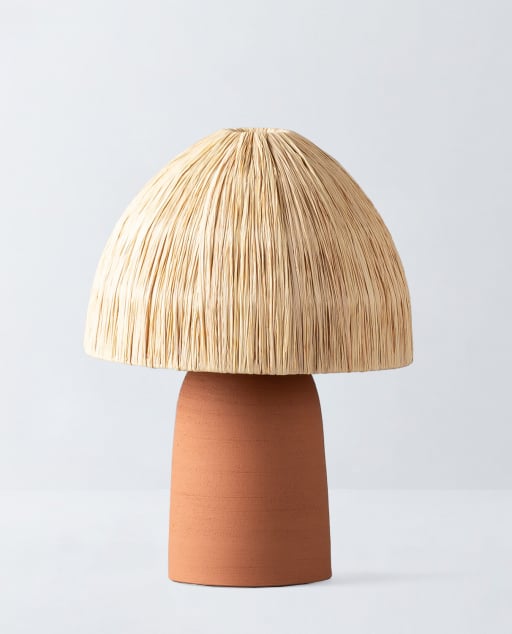 Candeeiro de Mesa Raffia e Terracota Abbie